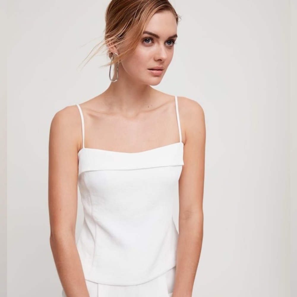 Aritzia Babaton Cassio White Strap Camisole size 2